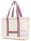 Double Face Cotton Small Tool Tote Bag Off White - THOM BROWNE - BALAAN 3