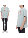 Surfing Foxes Logo Print Short Sleeve T-Shirt Sky Blue - MAISON KITSUNE - BALAAN 3