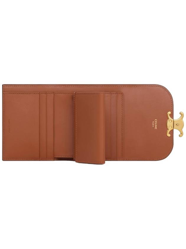 Triomphe Canvas Small Half Wallet Tan - CELINE - BALAAN 6