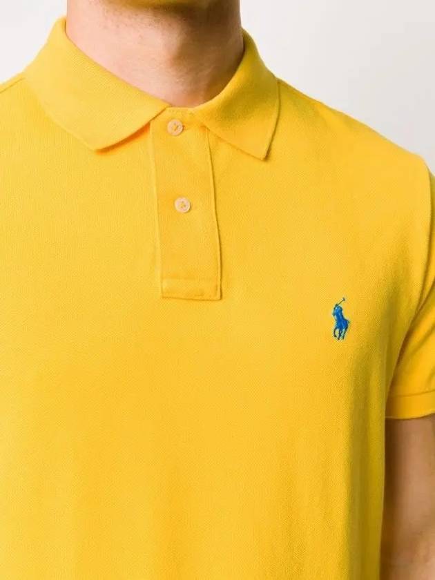 Men's Pony Slim Fit Short Sleeve Polo Shirt Yellow - POLO RALPH LAUREN - BALAAN 3