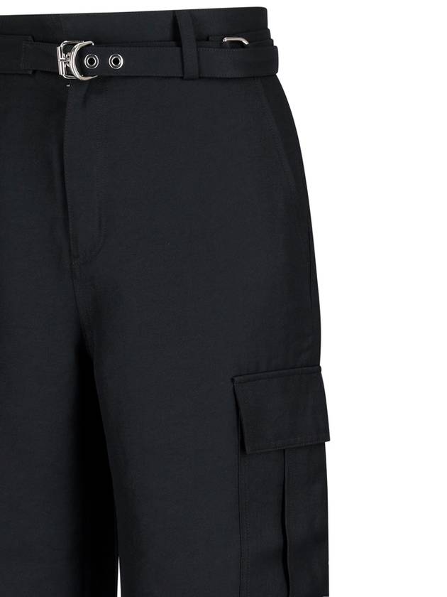 Padlock Belted Cargo Straight Pants Black - JW ANDERSON - BALAAN 4