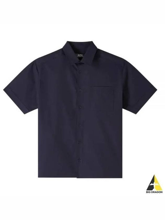 Poplin Ross Short Sleeve Shirt Navy - A.P.C. - BALAAN 2
