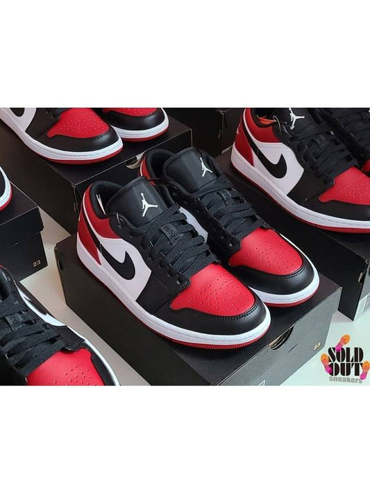 Air Jordan 1 Low Top Sneakers Black Red - NIKE - BALAAN 2