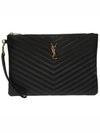 Gold Monogram Matelasse Clutch Bag Black - SAINT LAURENT - BALAAN 2