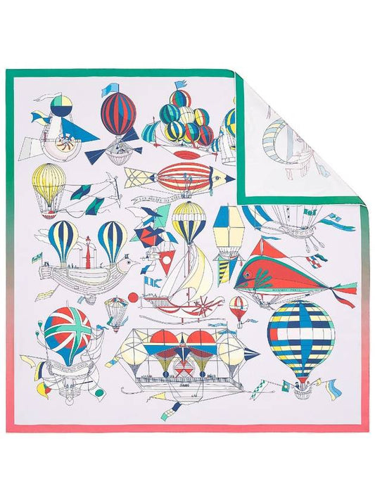 Les Folies du Ciel Double Face 90 Scarf Rose - HERMES - BALAAN.