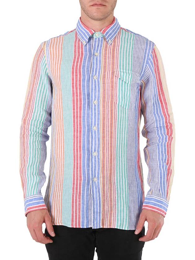 Polo Ralph Lauren Men's Blue / Red / Multi Vertical-Striped Shirt, Size Small - POLO RALPH LAUREN - BALAAN 1