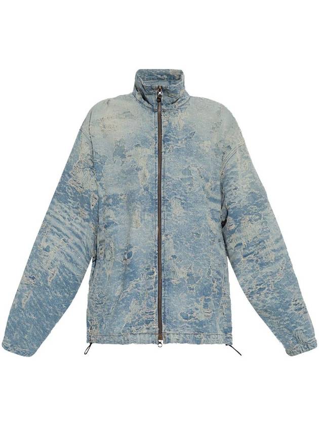 Diesel D-Krap-Fsf Zip Jacket In Dirty Jacquard Denim - DIESEL - BALAAN 1