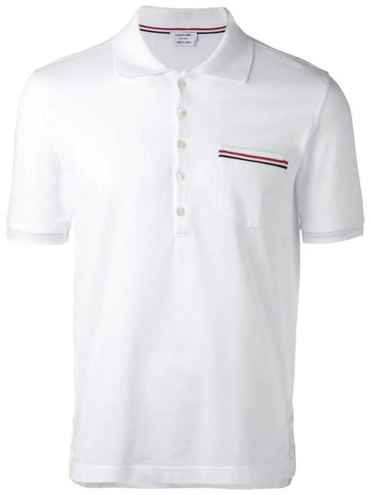 Thom Browne Pocket Trimming Polo Short Sleeve T Shirt MJP022A - TOM FORD - BALAAN 1