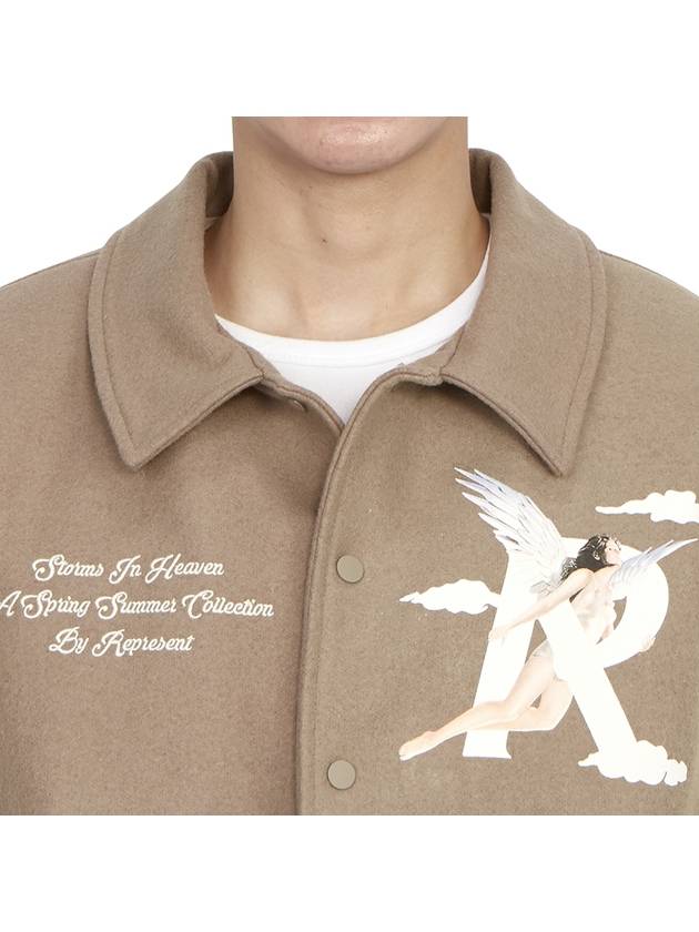 Storms In Heaven Varsity Jacket Mushroom - REPRESENT - BALAAN 9