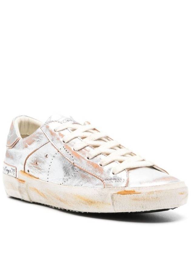 Philippe Model Silver Leather Prsx Sneakers - PHILIPPE MODEL - BALAAN 4