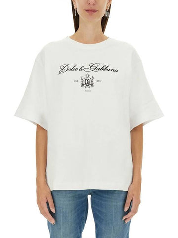 Dolce & Gabbana T-Shirt With Lettering Logo - DOLCE&GABBANA - BALAAN 1