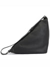 Triangle Large Leather Cross Bag Black - PRADA - BALAAN 5