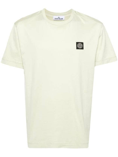 Logo Patch Short Sleeves T-Shirt Pistachio Green - STONE ISLAND - BALAAN 2