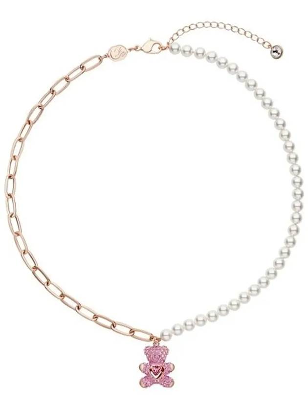 Teddy Pendant Pearl Necklace Pink Rose Gold - SWAROVSKI - BALAAN 4