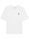 Small Heart Logo Boxy Fit Short Sleeve T-Shirt White - AMI - BALAAN 2