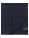 checked wool muffler navy - ERMENEGILDO ZEGNA - BALAAN 5