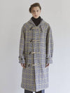 Oversized Wool Long Duffel Coat Yellow Check - IFELSE - BALAAN 2