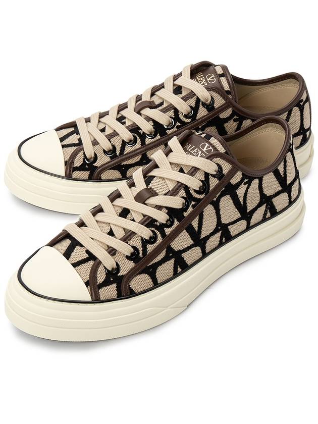 Toile Iconographe Low Top Sneakers Beige - VALENTINO - BALAAN 2