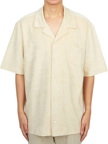 Howlin Men s Short Sleeve Shirt COCKTAIL IN TOWEL SANDSHELL - HOWLIN' - BALAAN 1