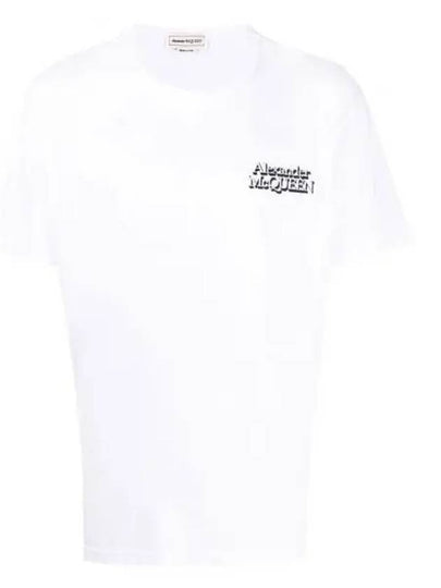 Men's Logo Embroidery Short Sleeve T-Shirt White - ALEXANDER MCQUEEN - BALAAN 2