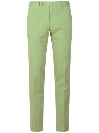 Pt01 'Slim' Green Cotton Pants - PT01 - BALAAN 1