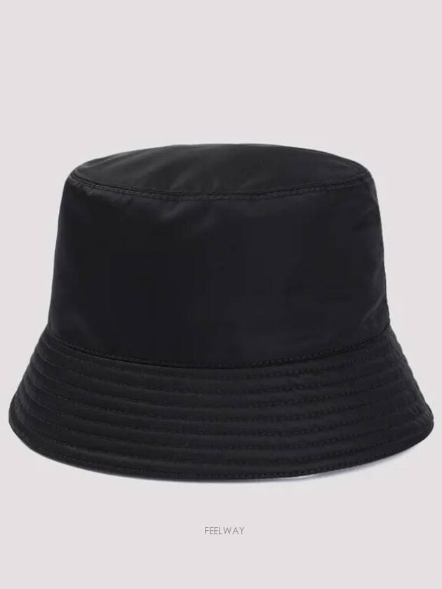 Re-Nylon Triangle Logo Bucket Hat Black - PRADA - BALAAN 4