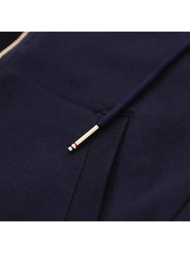 Engineered 4 Bar Diagonal Zip Up Hoodie Navy - THOM BROWNE - BALAAN 9