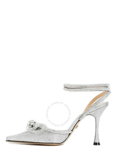 Mach & Mach White Crystal-Embellished Bow Sandals, Brand Size 36 ( US Size 6 ) - MACH & MACH - BALAAN 2