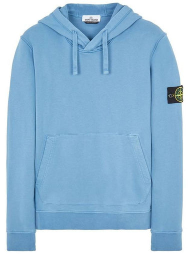 Waffen Patch Cotton Fleece Hoodie Power Blue - STONE ISLAND - BALAAN 1