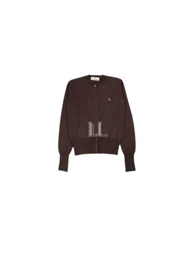 Bea Logo Wool Cardigan Brown - VIVIENNE WESTWOOD - BALAAN 2