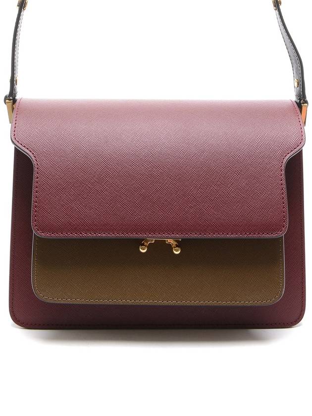 Saffiano Trunk Medium Shoulder Bag Bordeaux - MARNI - BALAAN 2