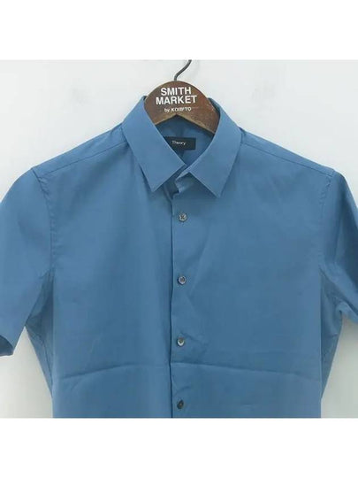 Cotton blend blue color men s short sleeve shirt size - THEORY - BALAAN 2