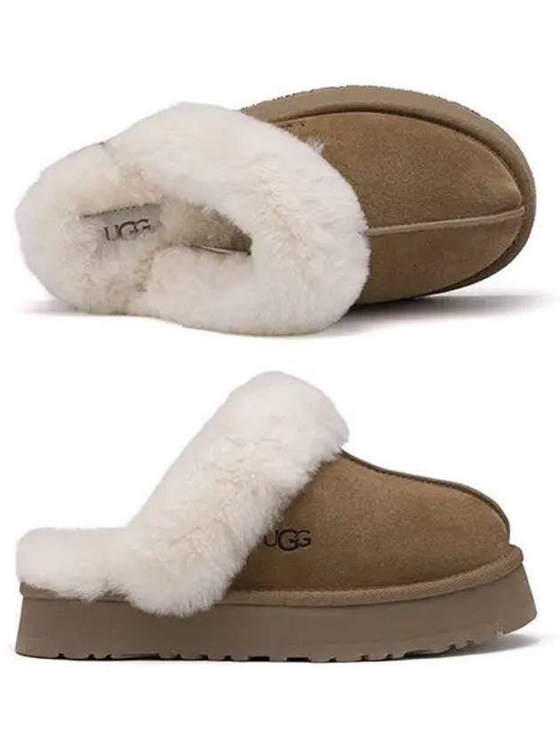 Women's Diskett Fleece Platform Slippers Brown - UGG - BALAAN 3