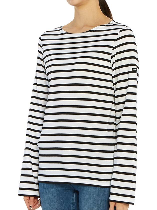 Minquiers Modern Stripe Long Sleeve T-Shirt Neige Noir - SAINT JAMES - BALAAN 8