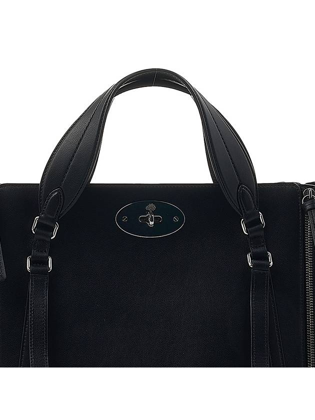 Micro Classic Grain Small Bayswater Zip Tote Bag Black - MULBERRY - BALAAN 9