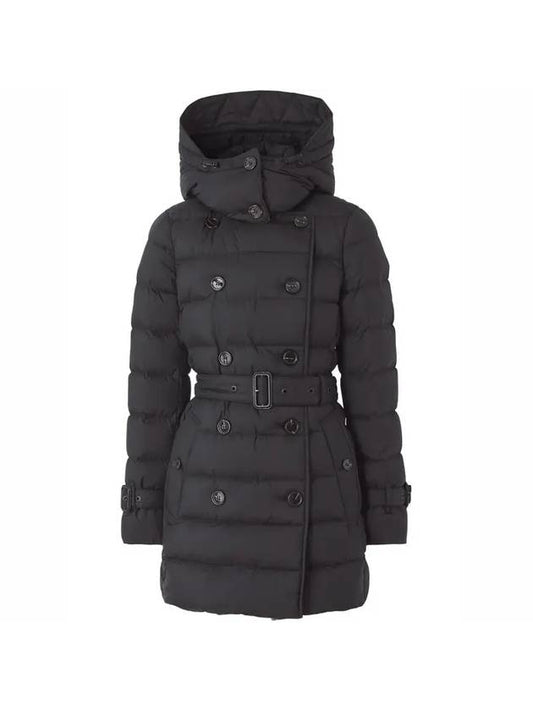 Detachable Hoodie Puffer Coat Padded Black - BURBERRY - BALAAN.