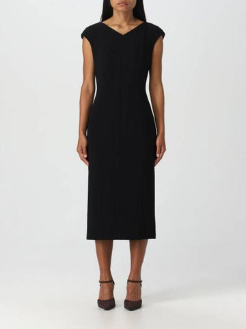 Ulla Slim Midi Dress Black - MAX MARA - BALAAN 1