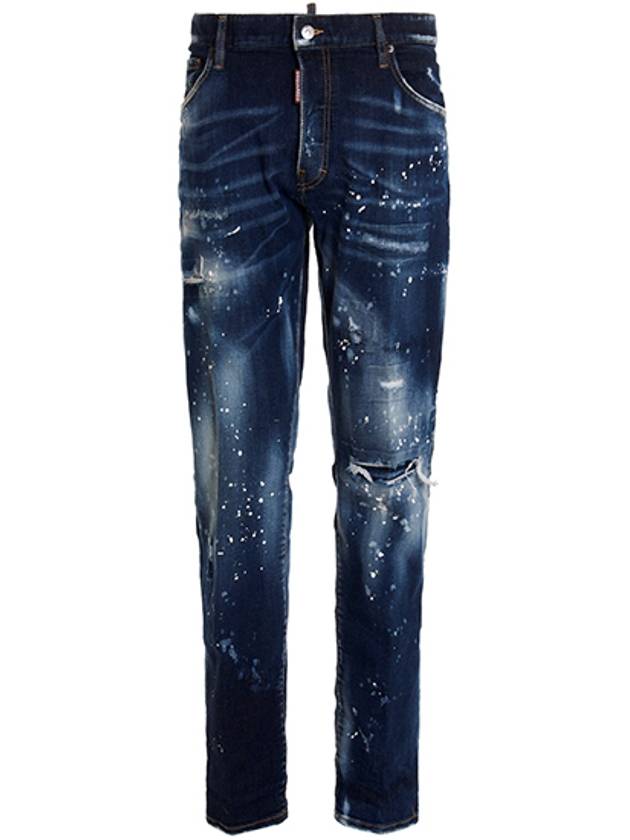 Snowboard Wash Skater Jeans Blue - DSQUARED2 - BALAAN.