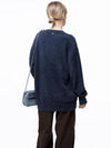 Four Woman Women s W243TP07NY Soft Mohair Angora V neck Knit Navy - CHANCE'S NOI - BALAAN 3