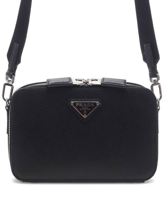 Brique Saffiano Leather Cross Bag Black - PRADA - BALAAN 3