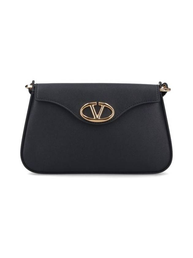 Logo Plaque Fold Over Cross Bag Black - VALENTINO - BALAAN 2