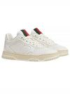 Re Web Leather Low Top Sneakers White - GUCCI - BALAAN 2