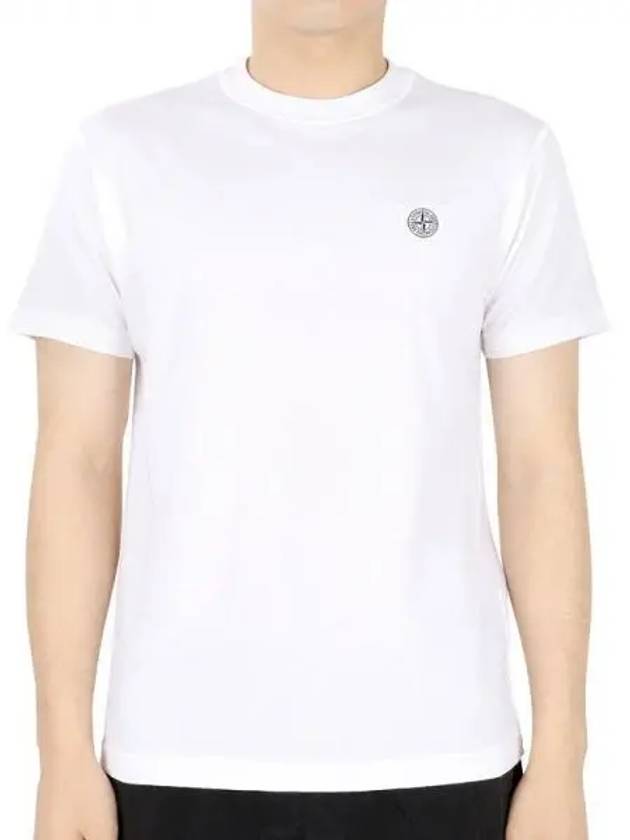 Organic Cotton Short Sleeve T-Shirt White - STONE ISLAND - BALAAN 2