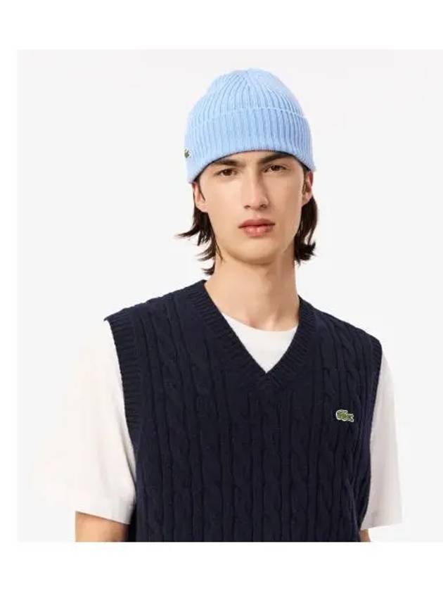 Men s Cable V Neck Vest Navy - LACOSTE - BALAAN 1