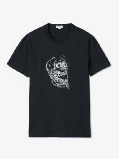 Skull Print Short Sleeve T-Shirt Black - ALEXANDER MCQUEEN - BALAAN 2