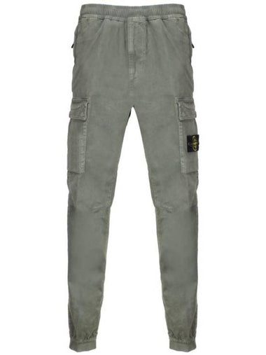 Stretch Cotton Cargo Straight Pants Green - STONE ISLAND - BALAAN 1