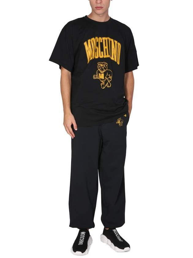 Men's Logo Print Track Pants Black - MOSCHINO - BALAAN 3