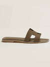 Oran Leather Sandals Etoupe - HERMES - BALAAN 4