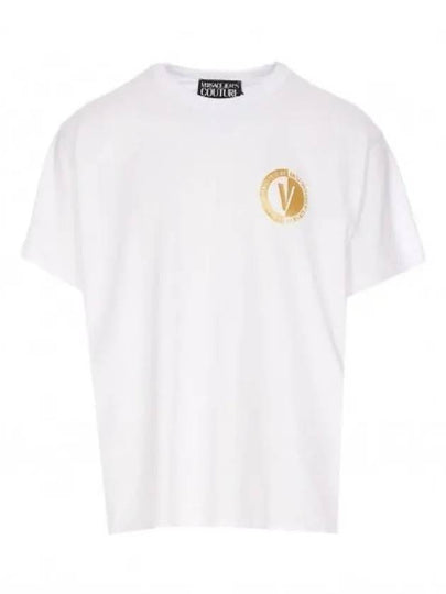 Logo Print Short Sleeve T-Shirt White - VERSACE - BALAAN 2