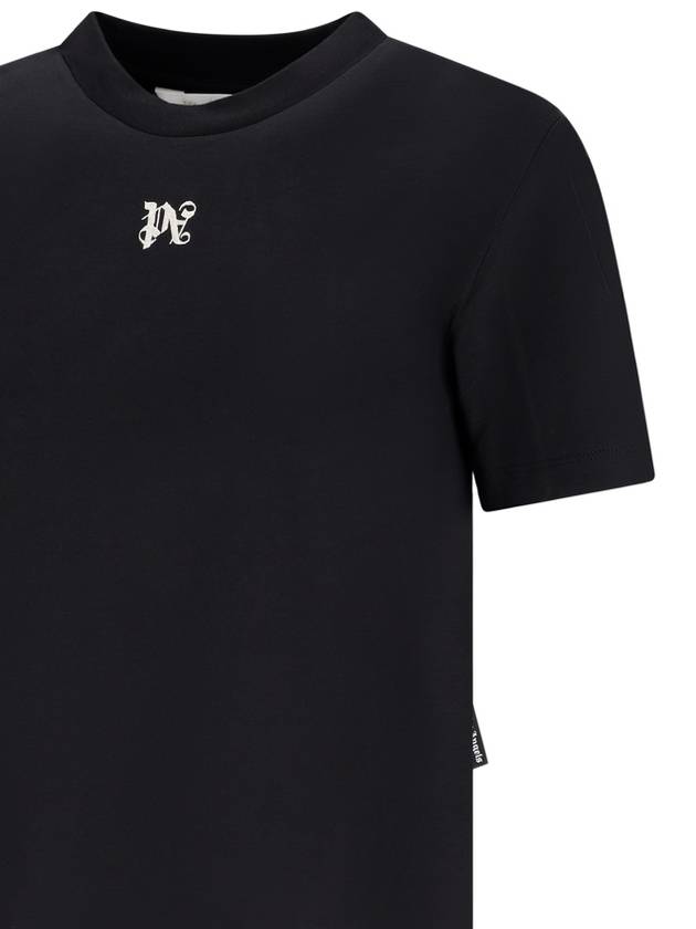 PA Monogram Cotton T-Shirt PWAA044S24JER0021003 - PALM ANGELS - BALAAN 6